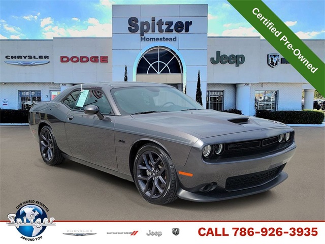 Gray (Granite Crystal Metallic Clearcoat) 2023 Dodge Challenger R/T RWD Coupe Rear-Wheel Drive 8-Speed Automatic