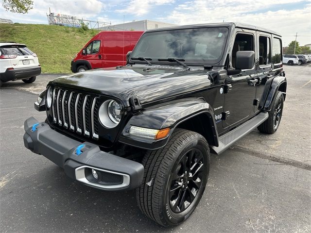 Certified 2023 Jeep Wrangler Sahara 4xe with VIN 1C4JJXP69PW525523 for sale in Kansas City