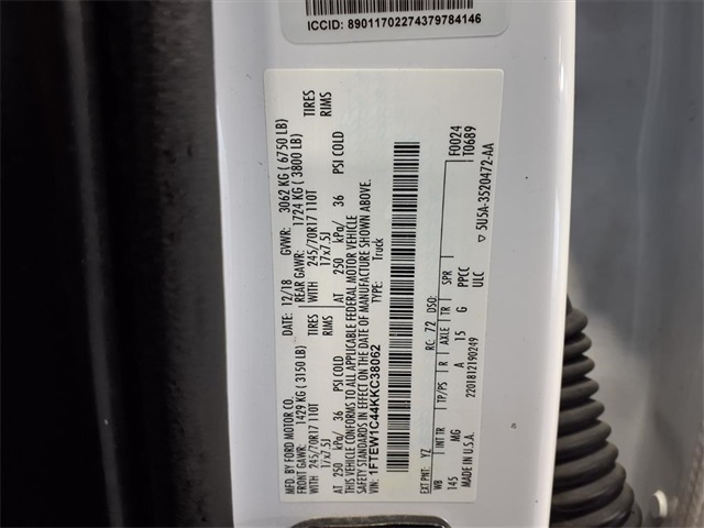 2019 Ford F-150 XLT White at Tom Peacock Cadillac