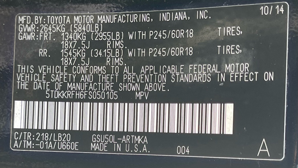 2015 Toyota Highlander XLE V6 Black at Community Toyota