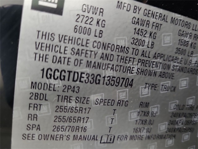 2016 – Chevrolet – Colorado