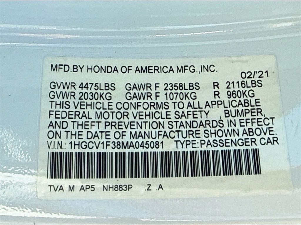 2021 Honda Accord Sport White at AutoSavvy Houston Northwest