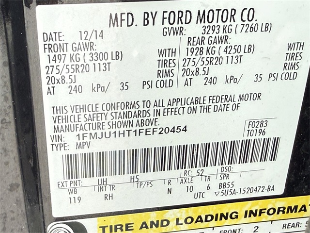 2015 Ford Expedition King Ranch Black at Bravo Nissan