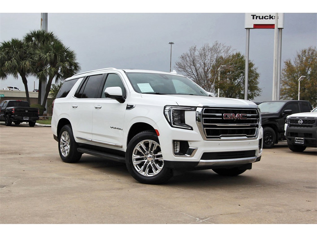 2021 GMC Yukon SLT White at Bayway Cadillac of The Woodlands