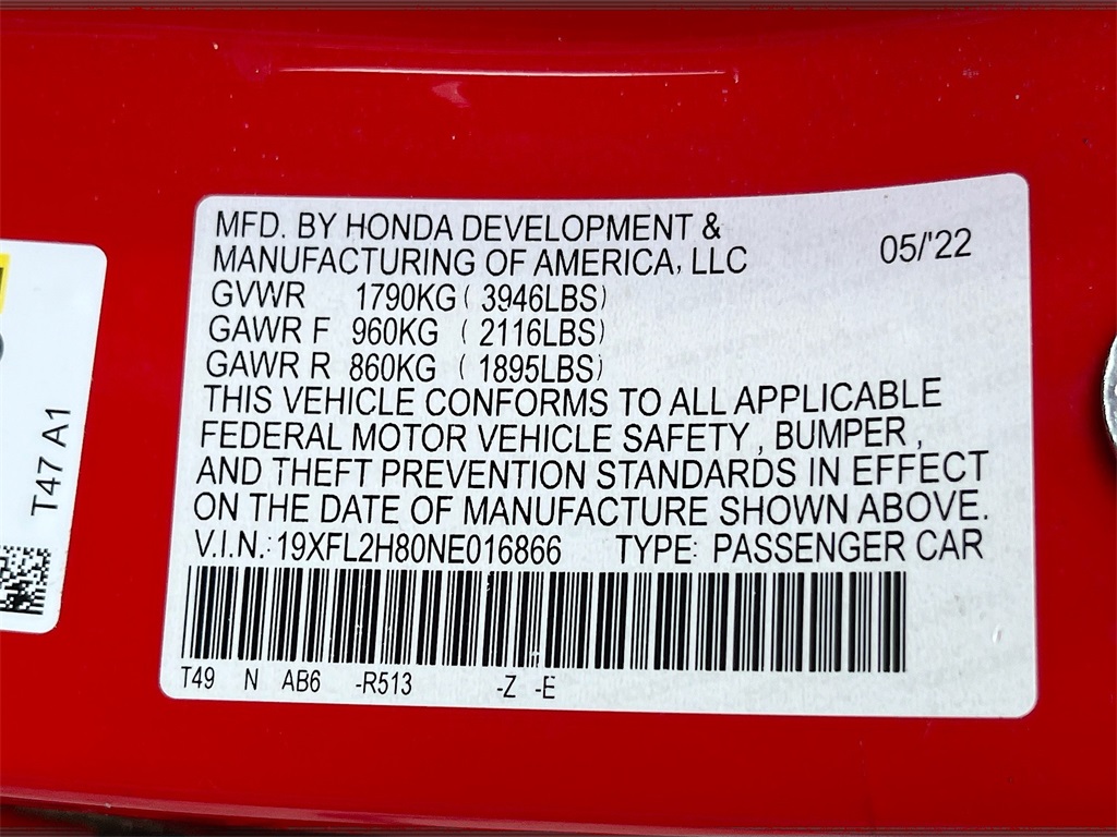 2022 Honda Civic Sport Red at Community Honda