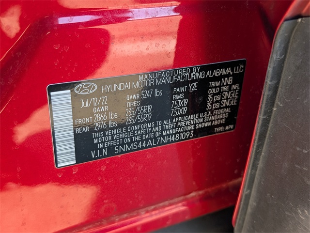 2022 Hyundai Santa Fe Limited Red at Classic Elite Chevrolet Sugar Land