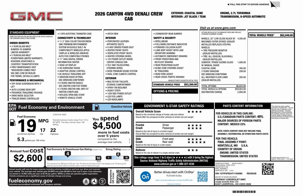 2026 GMC Canyon Denali Crew Cab 4WD