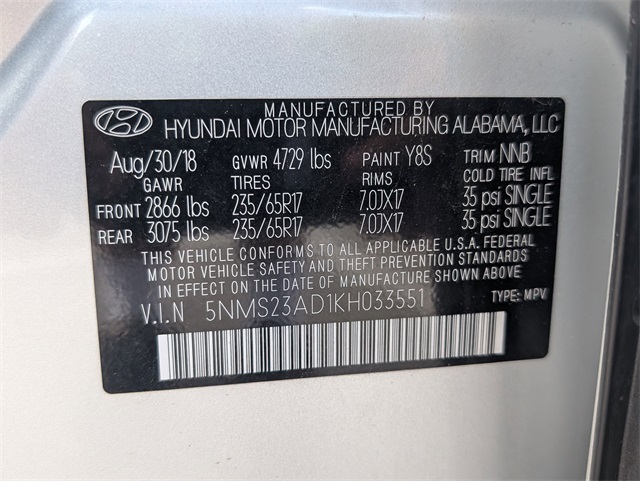 2019 Hyundai Santa Fe SE - 1