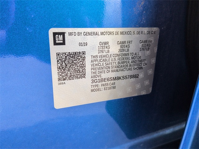 2019 Chevrolet Cruze LT for sale at PATRIOT CHEVROLET OF LIMERICK