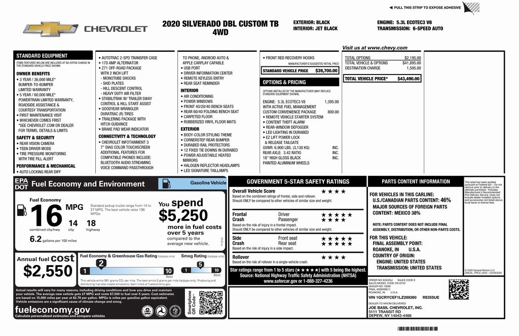 2020 Chevrolet Silverado 1500 Custom Trail Boss Double Cab 4WD