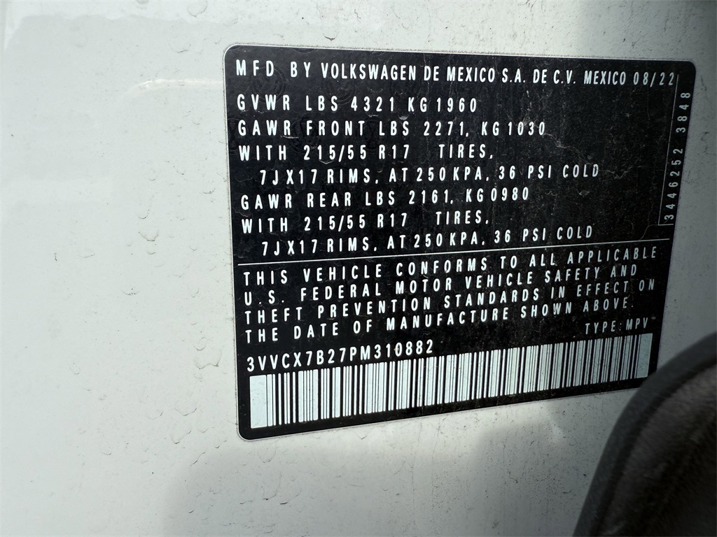 2023 Volkswagen Taos 1.5T S White at Emmons Autoplex