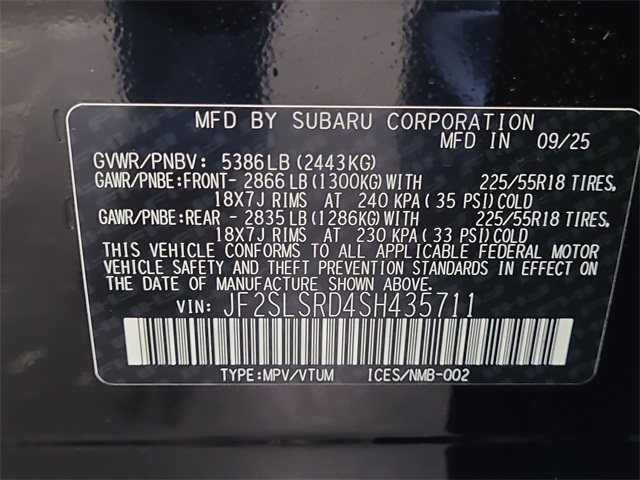 2025 – Subaru – Forester Hybrid