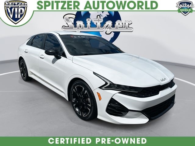 Glacial White Pearl 2022 Kia K5 Sedan Front-Wheel Drive 8-Speed Automatic