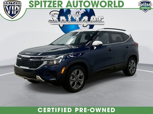 Dark Ocean Blue/White Roof 2024 Kia Seltos S AWD SUV / Crossover All-Wheel Drive Continuously Variable Transmission