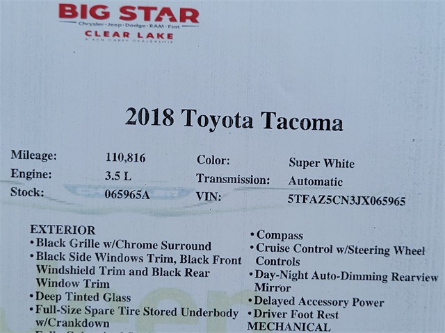 2018 Toyota Tacoma   at DeMontrond Auto Country