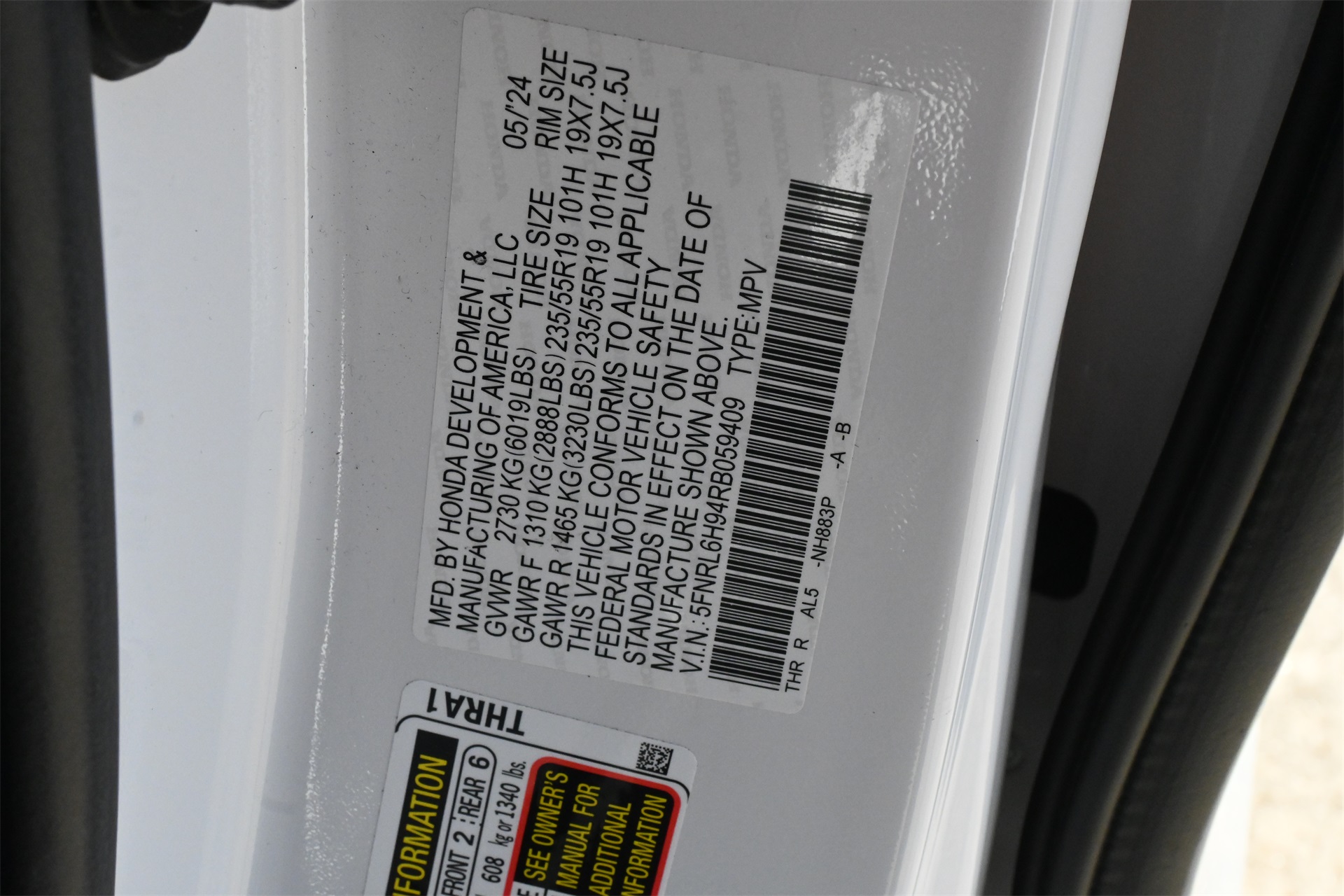 2024 Honda Odyssey Elite White at Emmons Autoplex