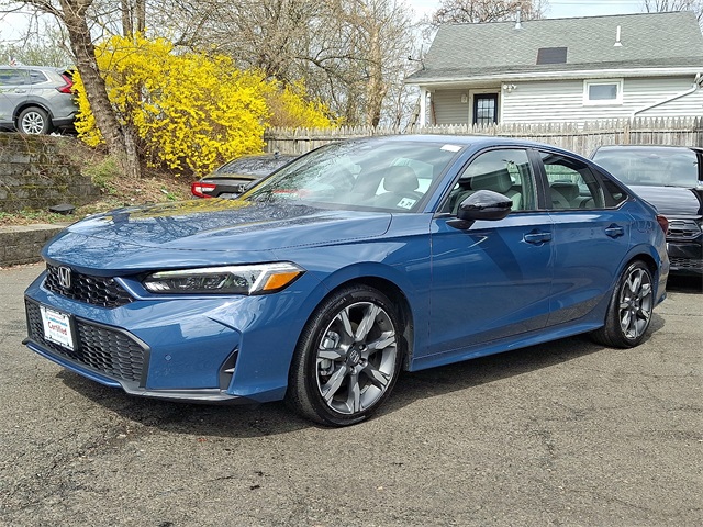 Blue 2025 Honda Civic Hybrid Sport Touring Sedan FWD Sedan Front-Wheel Drive Continuously Variable Transmission