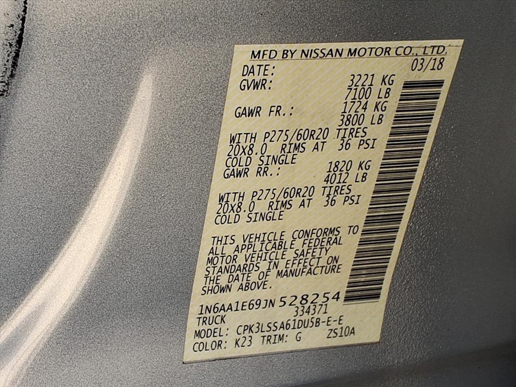 2018 Nissan Titan SV Silver at Texan Dodge Chrysler Jeep Ram