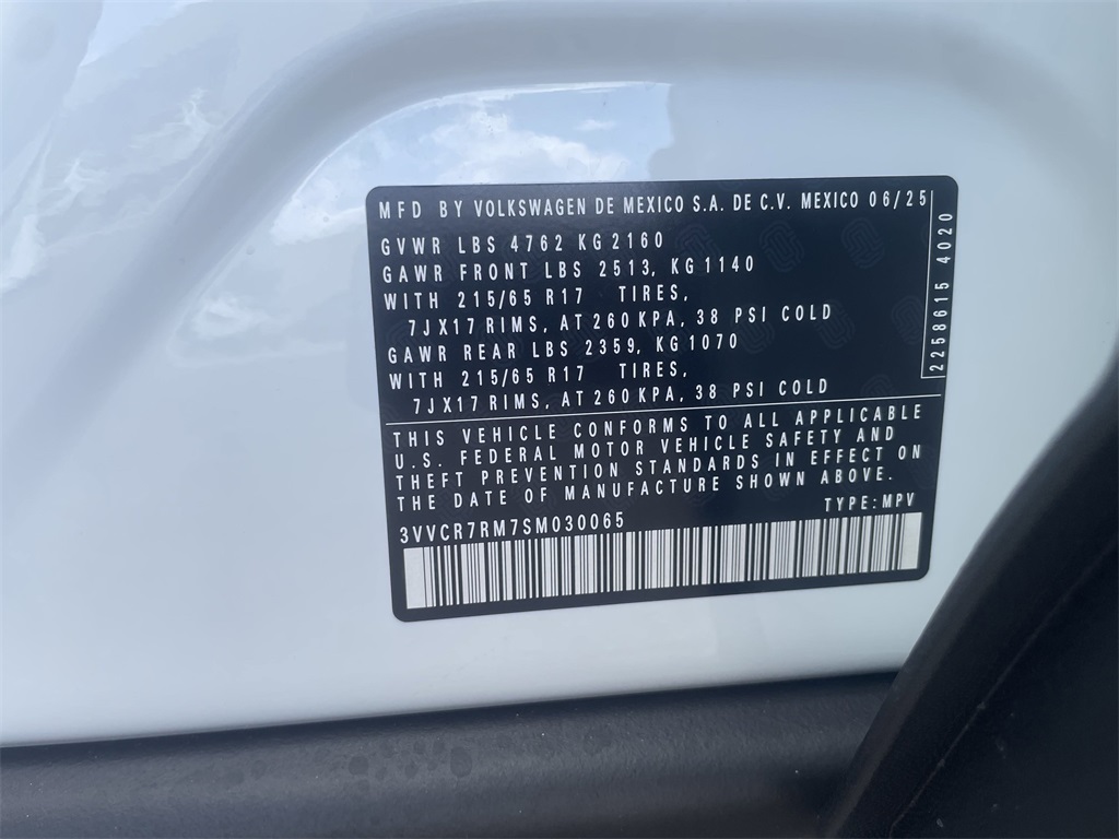 2025 Volkswagen Tiguan 2.0T S White at DeMontrond Auto Country