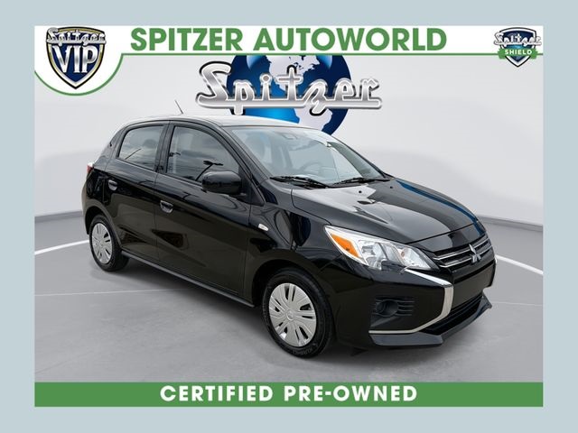 Jet Black Metallic 2024 Mitsubishi Mirage ES FWD Hatchback Front-Wheel Drive Continuously Variable Transmission