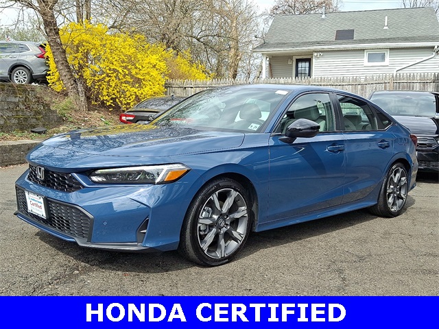 Blue 2025 Honda Civic Hybrid Sport Touring Sedan FWD Sedan Front-Wheel Drive Continuously Variable Transmission