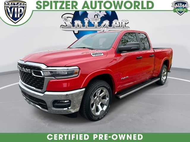 Flame Red Clearcoat 2025 RAM 1500 Big Horn Quad Cab 4WD Pickup Truck Four-Wheel Drive 8-Speed Automatic