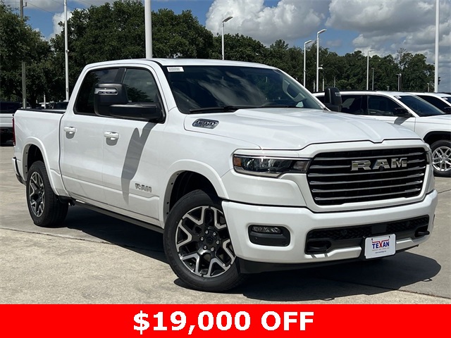 2025 Ram 1500 Laramie White at DeMontrond Auto Country