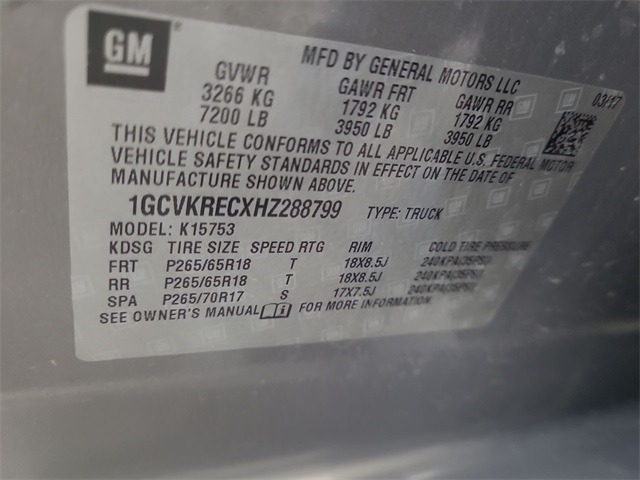 2017 – Chevrolet – Silverado 1500