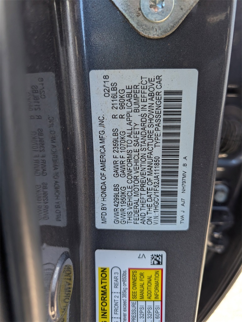 2018 Honda Accord EX-L Gray at Cook Ford