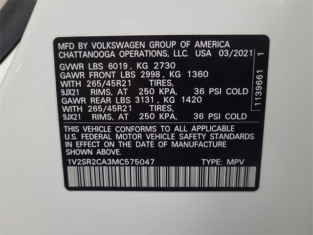 2021 – Volkswagen – Atlas