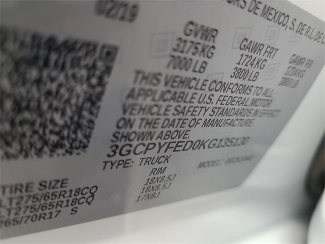 2019 – Chevrolet – Silverado 1500