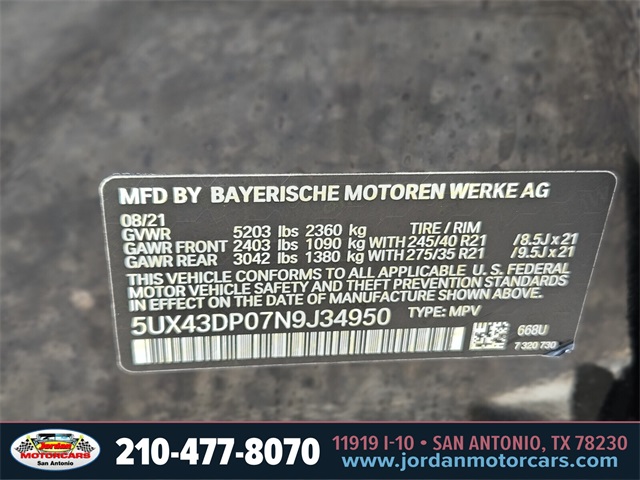 Used Car 2022 Bmw X3  Sdrive30i For Sale Under $30,000 In San Antonio, Texas