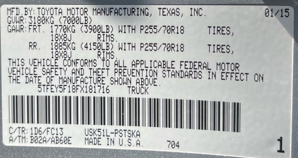 2015 Toyota Tundra SR5 Gray at Autostrade