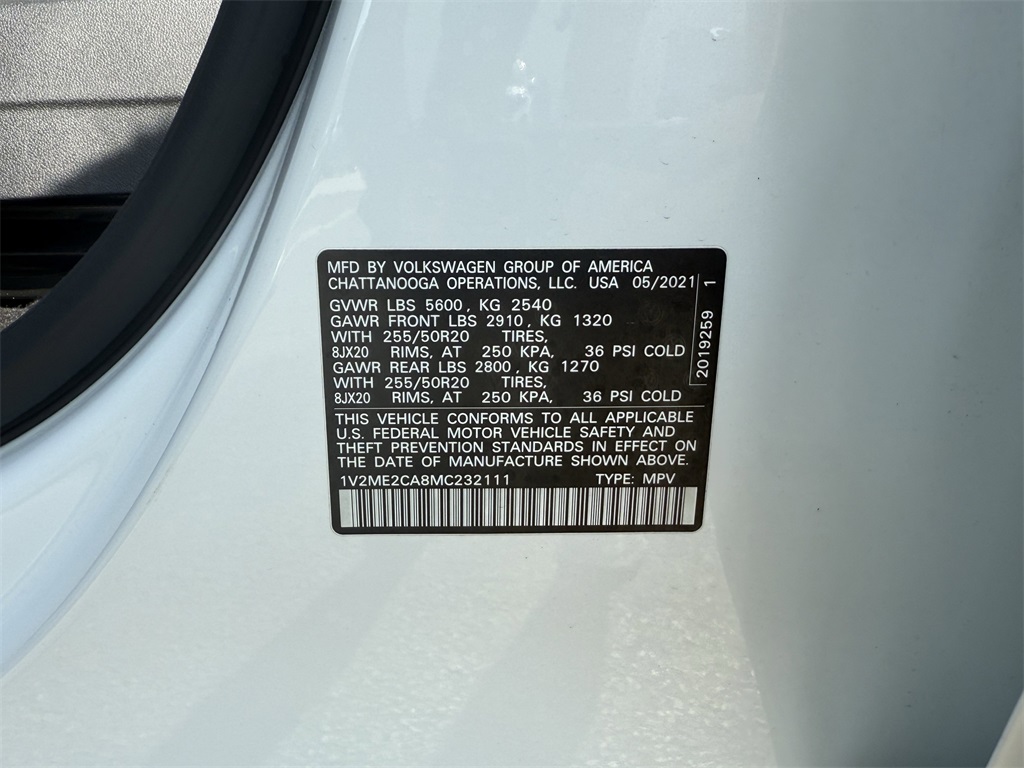 2021 Volkswagen Atlas Cross Sport 3.6L V6 SE w/Technology R-Line White at DeMontrond Auto Country