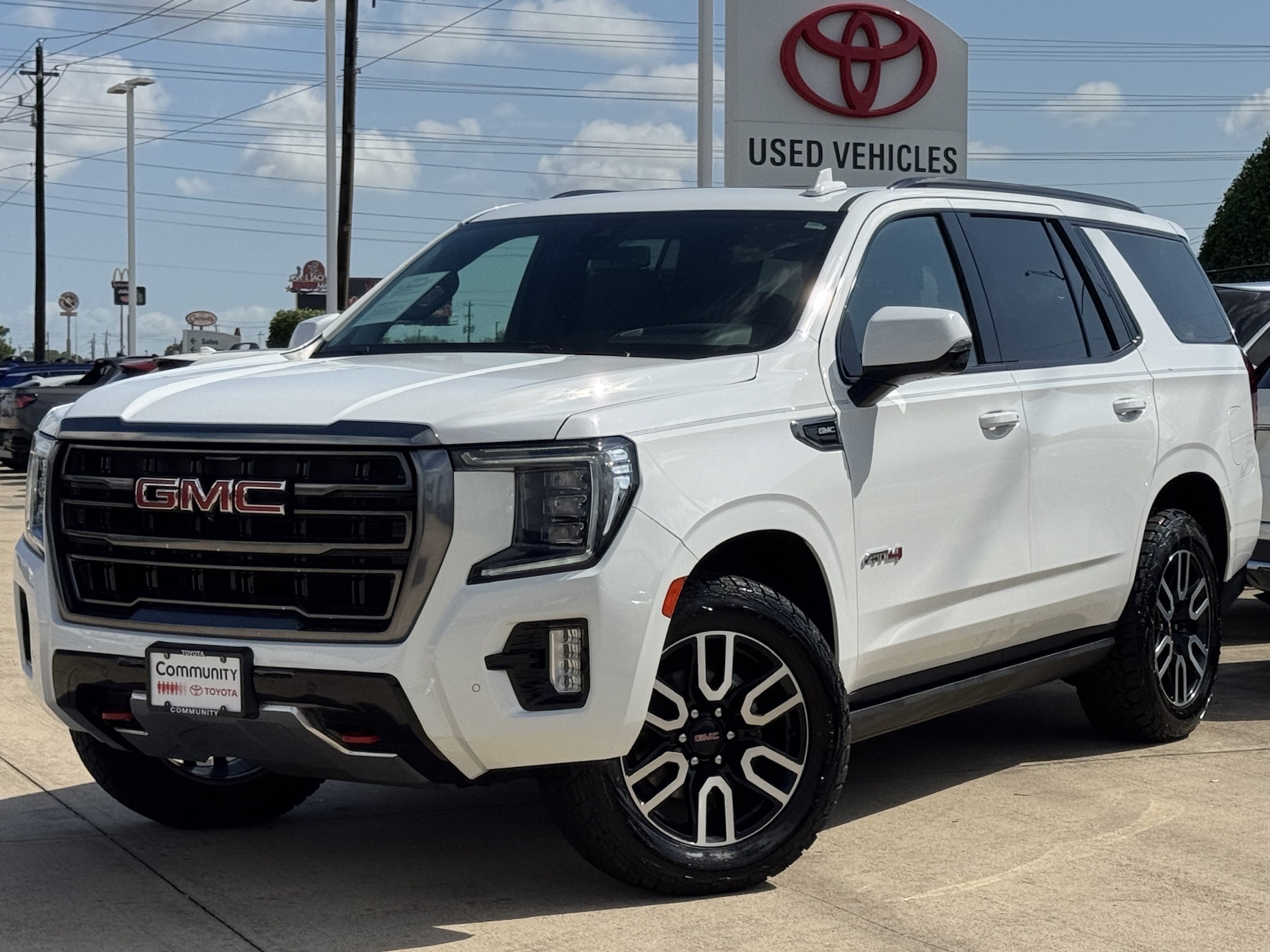 2021 GMC Yukon AT4 White at Bayway Cadillac of The Woodlands