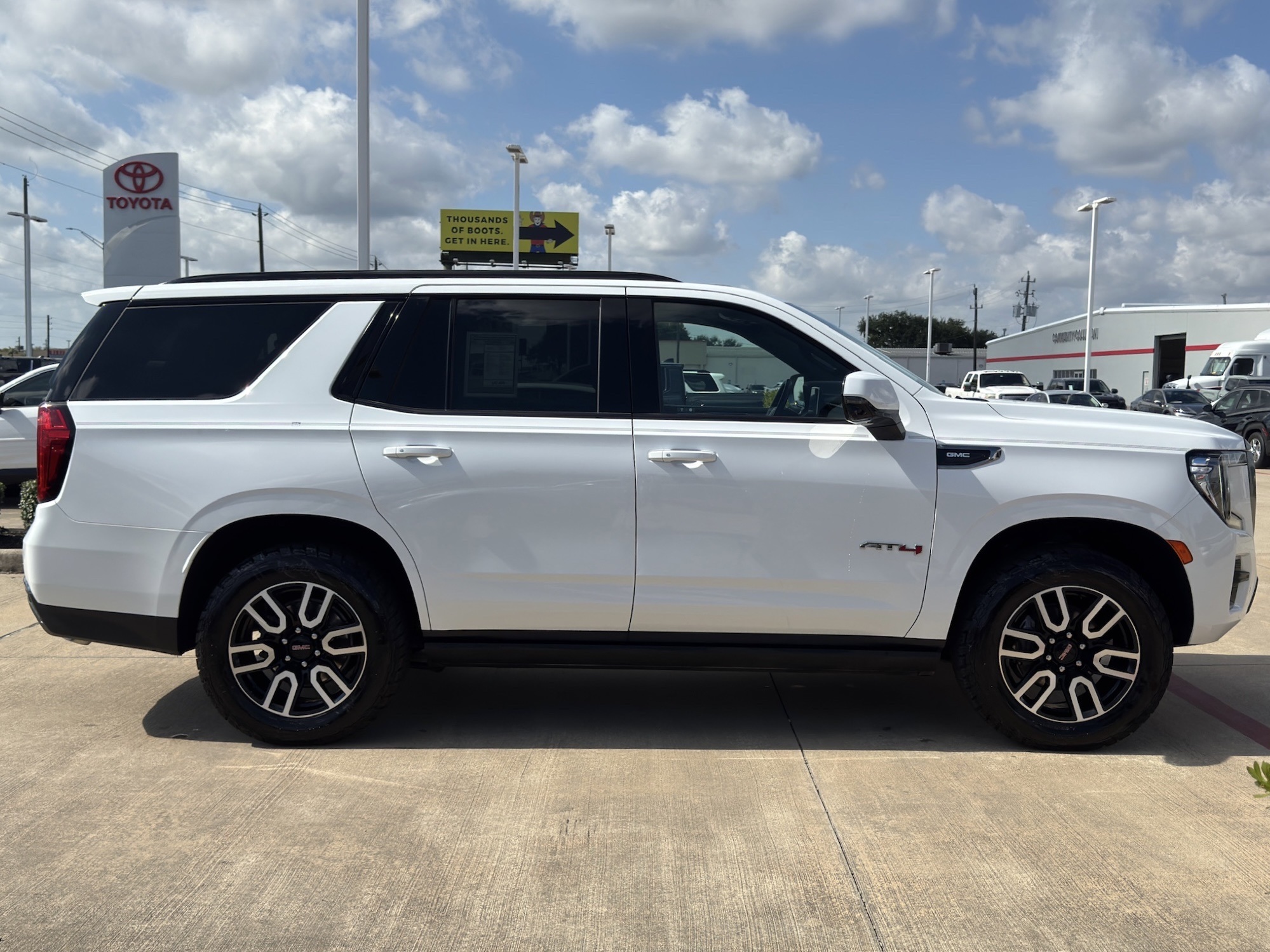 2021 GMC Yukon AT4 White at Bayway Cadillac of The Woodlands