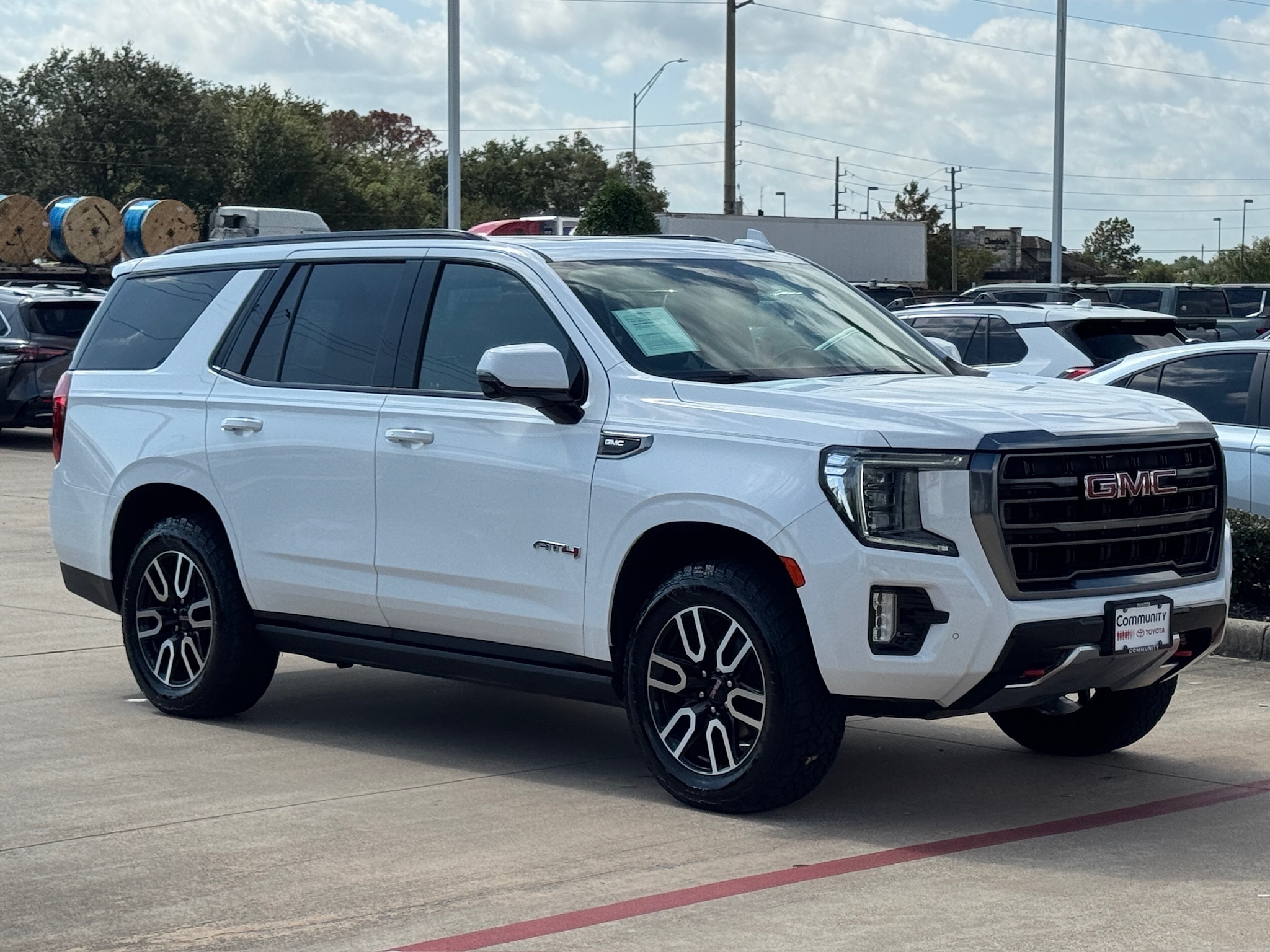 2021 GMC Yukon AT4 White at Bayway Cadillac of The Woodlands