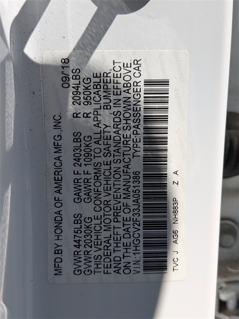 2018 Honda Accord Sport 2.0T - 1