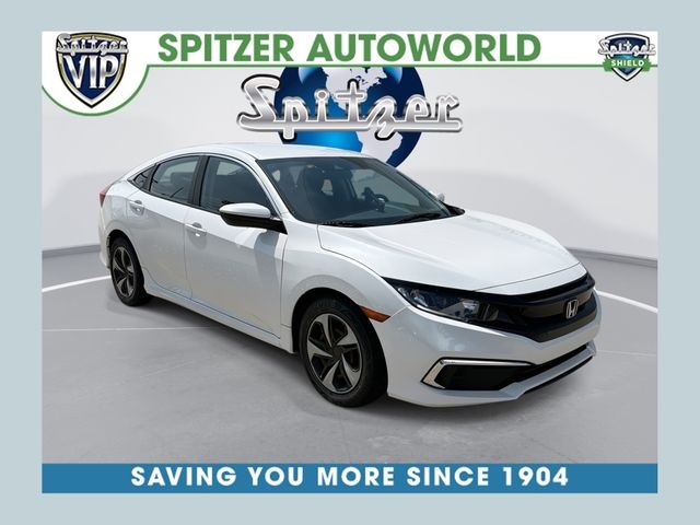 Platinum White Pearl 2019 Honda Civic Sedan Front-Wheel Drive Continuously Variable Transmission