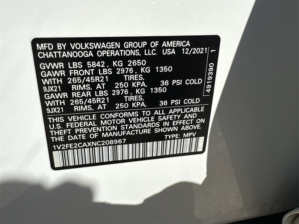 2022 Volkswagen Atlas Cross Sport 3.6L V6 SEL Premium R-Line White at DeMontrond Auto Country