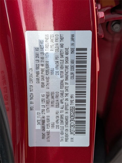 2022 Mazda CX-9 Touring Red at DeMontrond Mazda