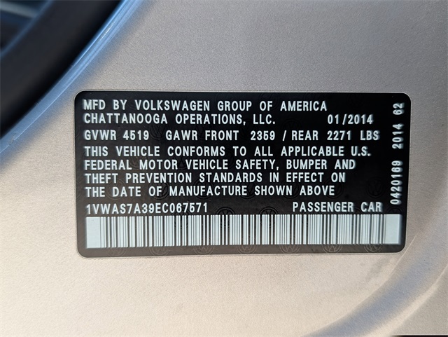 2014 Volkswagen Passat 1.8T Wolfsburg Edition Silver at Bayway Cadillac of The Woodlands