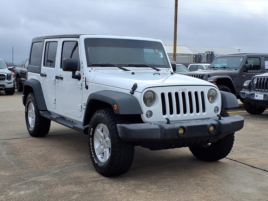 2018 Jeep Wrangler JK Unlimited Sport White at Wharton Ford