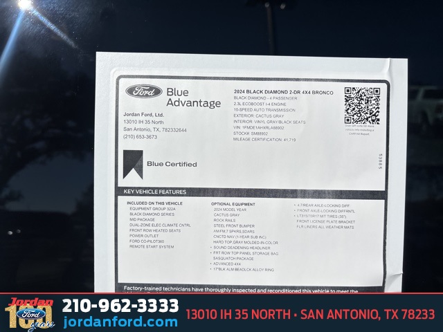 Used Car 2024 Ford Bronco  Black Diamond For Sale Under $50,000 In San Antonio, Texas
