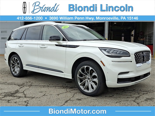 Pristine White Metallic Tri-Coat 2023 Lincoln Aviator Grand Touring AWD SUV / Crossover All-Wheel Drive Automatic