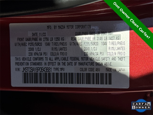 2023 Mazda CX-9 Touring Plus Red at DeMontrond Mazda