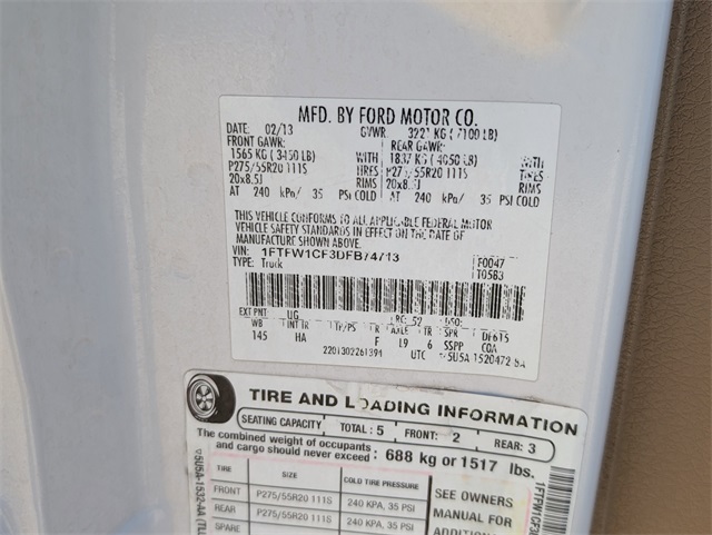 2013 Ford F-150 Lariat White at Monument Chevrolet