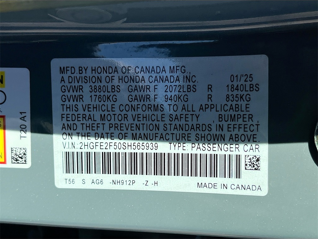 2025 Honda Civic Sport Gray at Legacy Ford