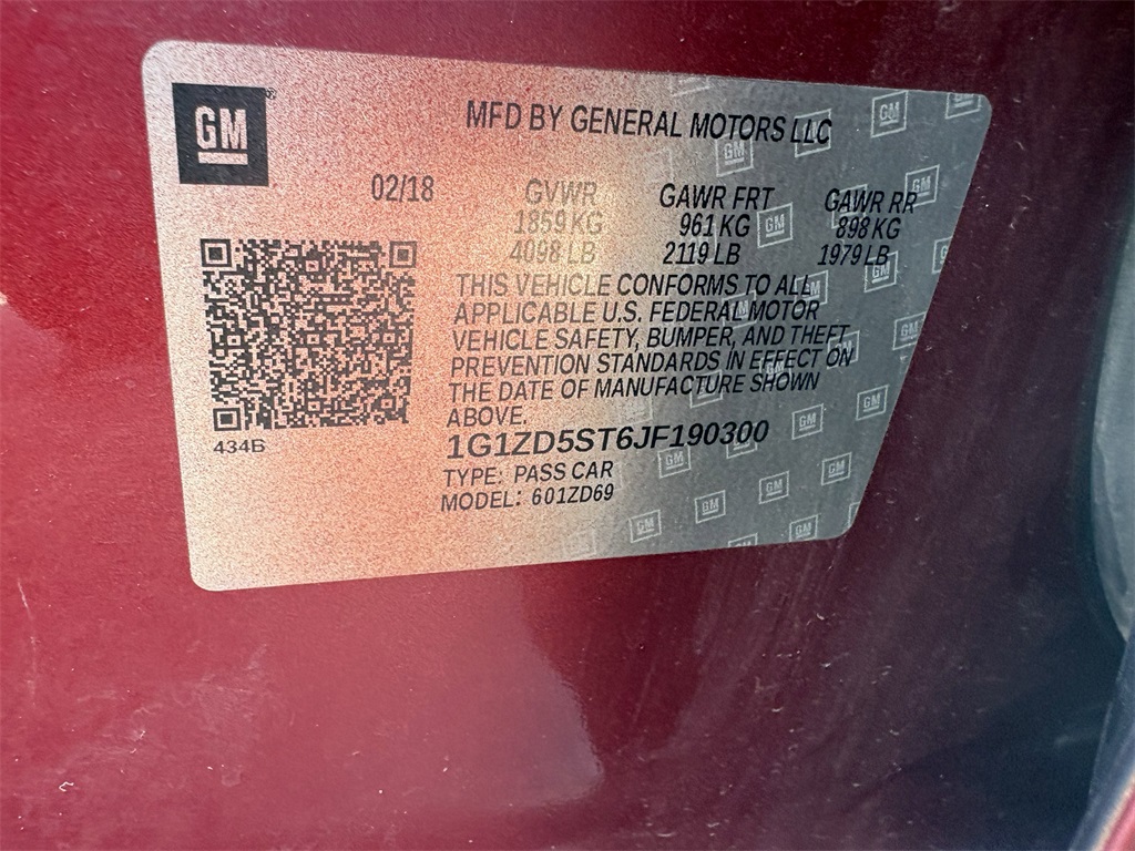 2018 Chevrolet Malibu LT Red at Durrett Motor Company