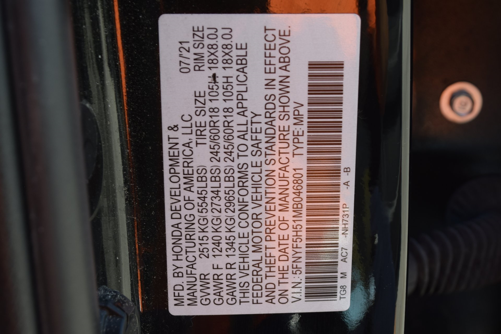 2021 Honda Pilot EX-L Black at Autostrade